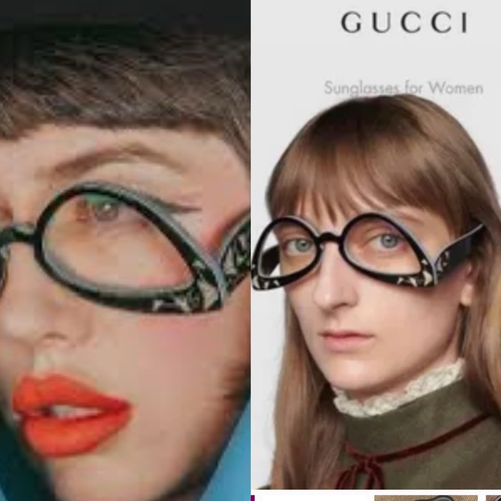 Gucci Black and White Patterned Sunglasses